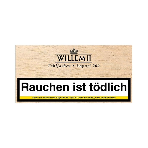 Willem II Fehlfarben Import 200 Sumatra 100 Zigarillos