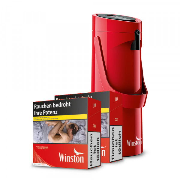 Winston Angebot Zigarette plus eine Winston Kaffee-Pumpkanne
