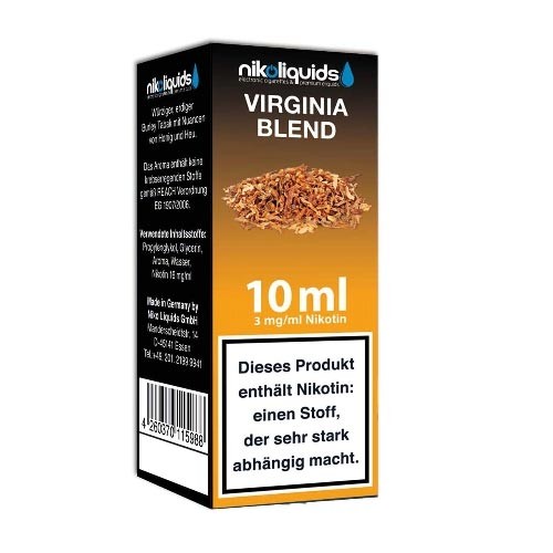 E-Liquid Nikoliquids Virginia Blend mit 3 mg Nikotin