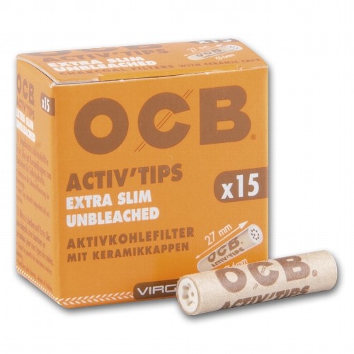 OCB Activ'Tips Extra Slim Unbleached 6mm ( 15 Filter )