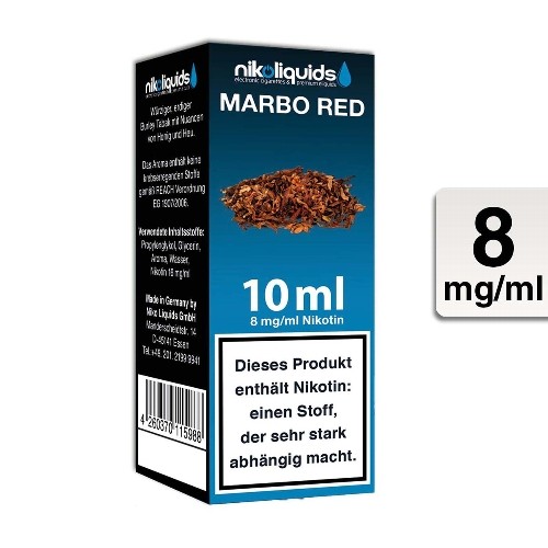 E-Liquid Nikoliquids Marbo Red 8 mg/ml Flasche 10 ml