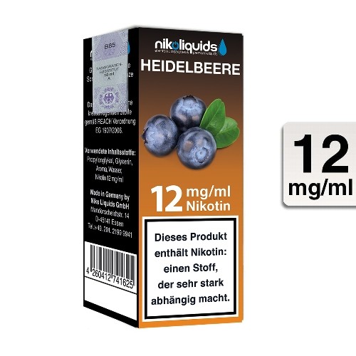 E-Liquid NIKOLIQUIDS Heidelbeere 12 mg
