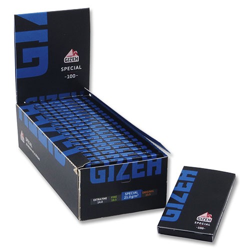 DISPLAY 20 Heftchen à 100 Blättchen Zigarettenpapier Gizeh Black Special Magnet
