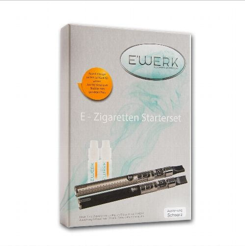 E-Zigarette E'Werk Starterset JustFog C14 PT 900 mAh 1,6 Ohm in schwarz mit 2 Liquids 6 mg