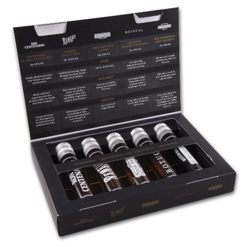 Rum Tasting Set Dos Made, Remedy Pinea, Don P Baroko, Centen12, Remedy 250 ml