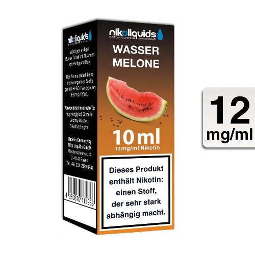 E-Liquid NIKOLIQUIDS Wassermelone 12 mg 50 PG / 50 VG