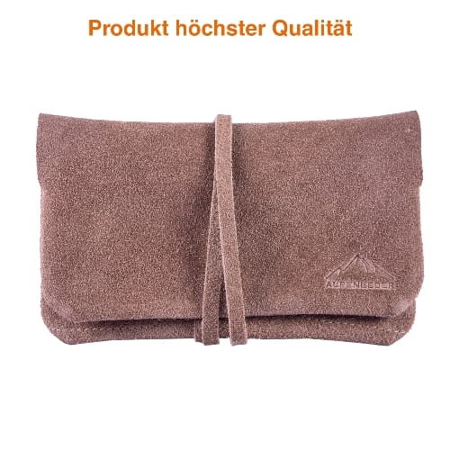 Feinschnitt-Tasche ALPENLEDER Leder biscut suede 16 x 9,5 cm