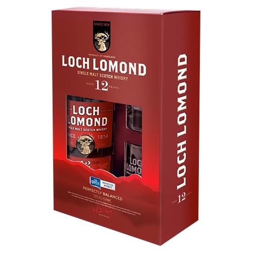 LOCH LOMOND 12 Jahre 46 % Vol. mit 2 Glaesern