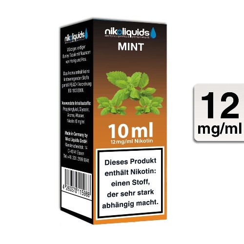 E-Liquid Nikoliquids Mint 12 mg/ml Flasche 10 ml