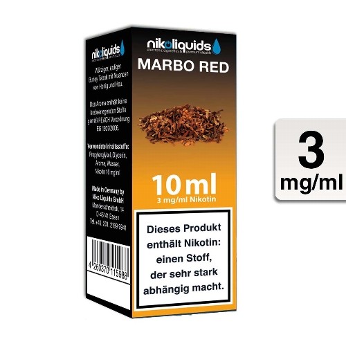 E-Liquid Nikoliquids Marbo Red 3 mg/ml Flasche 10 ml
