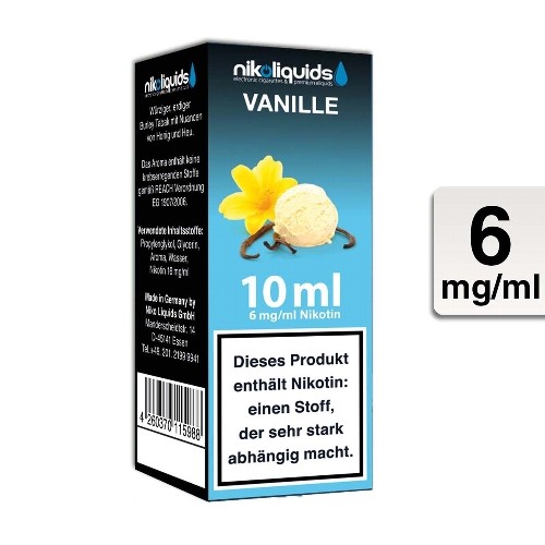 E-Liquid Nikoliquids Vanille 6 mg/ml Flasche 10 ml