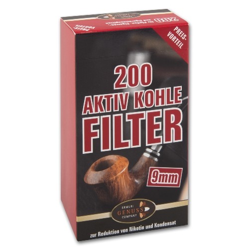 1 x Pfeifenfilter Ermuri Aktivkohle 9 mm à 200 Filter