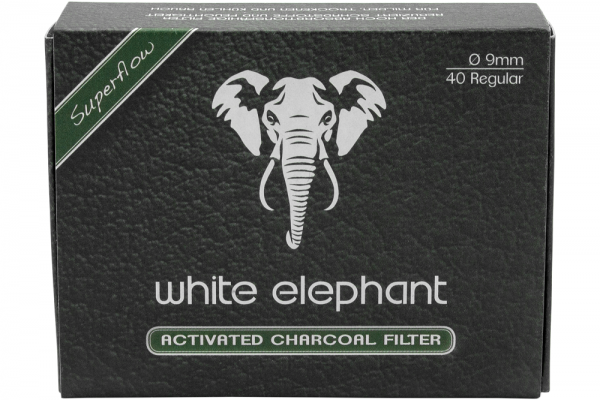 Pfeifenfilter White Elephant Activated Charcoal Filter 9 mm 10 Schachteln à 40 Filter