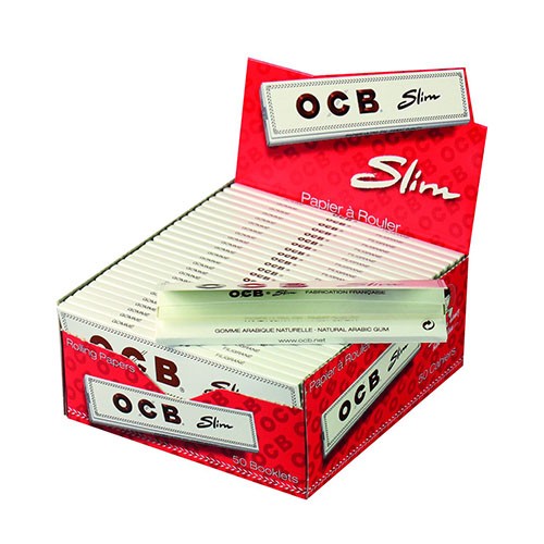 DISPLAY 50 Heftchen à 32 Blättchen Zigarettenpapier OCB Weiss Filigran Slim Extra Long