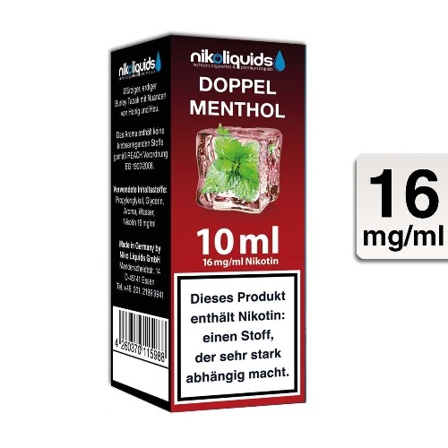 E-Liquid Nikoliquids Doppel Menthol 16 mg/ml Flasche 10 ml