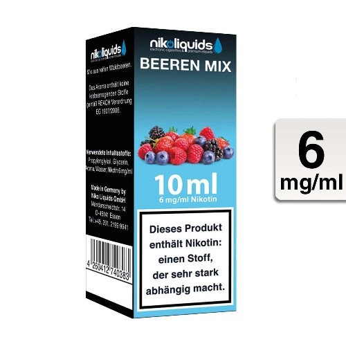 E-Liquid Nikoliquids Beeren Mix 6 mg/ml Flasche 10 ml