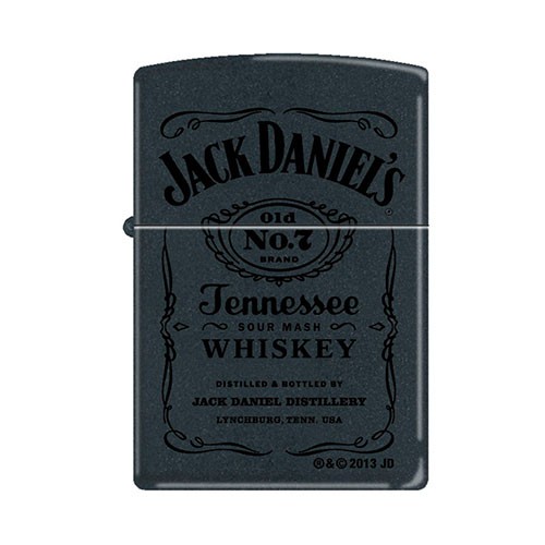 Feuerzeug Zippo Jack Daniel's aus Metall beschichtet in schwarz matt gemustert