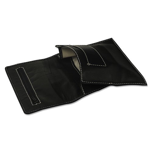 Tabaktasche für Feinschnittpäckchen aus Leder glatt in schwarz