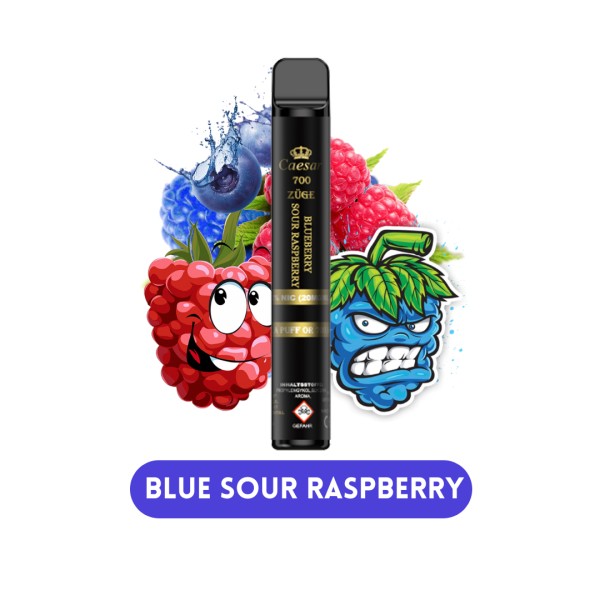 E-Shisha CAESAR VAPE Blue Raspberry 20mg bis zu 700 Puffs