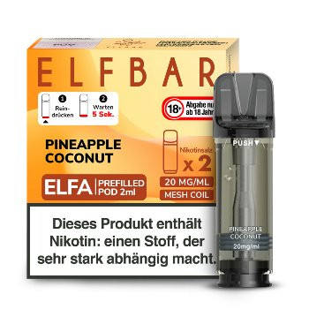 E-Liquidpod ELFBAR Elfa PINEAPPLE COCONUT 20 mg 2 Pods