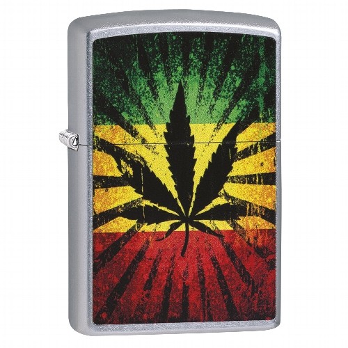 ZIPPO Street chrom Rastafari Leaf Design 60003901