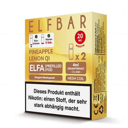 E-Liquidpod ELFBAR Elfa Pineapple Lemon Soda 20mg 2 Pods