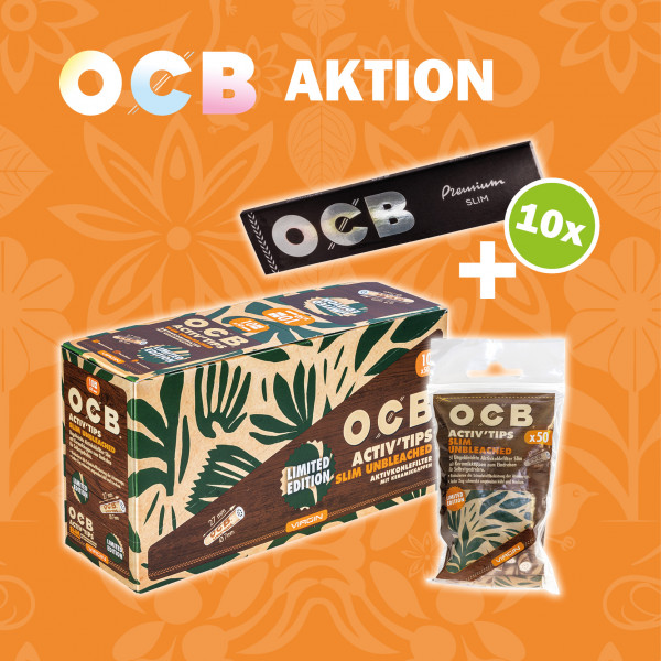 AKTION OCB Activ'Tips Slim Unbleached 7mm Limited Edition 10x50 Filter ( 500 Filter )