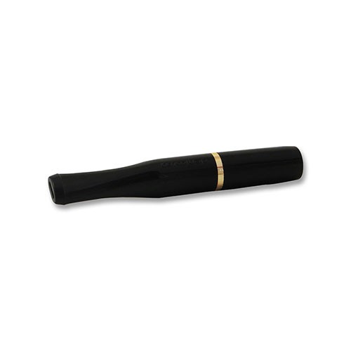 Zigarettenspitze Denicotea Standard aus Kunststoff in schwarz gold mit 10 Ersatzfiltern