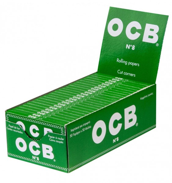 3 X OCB Classic Grün No 8 Zigarettenpapier150 Heftchen à 50 Blättchen 