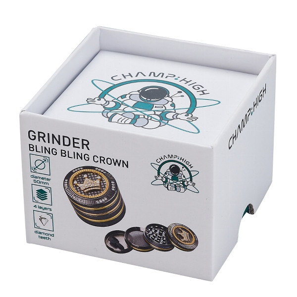 Grinder CHAMP HIGH Bling Bling Crown 4-tlg Ø 50 mm