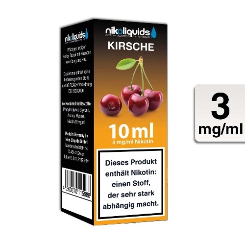 E-Liquid Nikoliquids Kirsche 3 mg/ml Flasche 10 ml