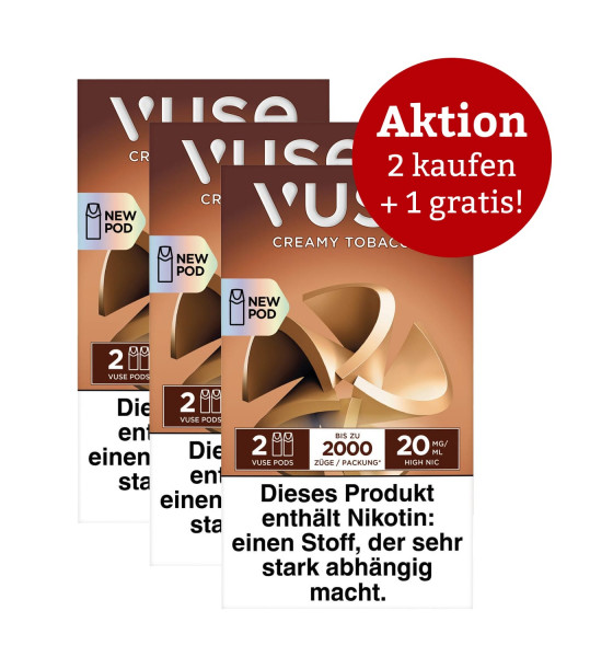 VUSE Pro Pods Creamy Tobacco 20 mg – Aktion: 2 x kaufen, 3 erhalten