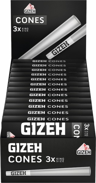 Display 24 x 3 Gizeh Black Cones + Tip