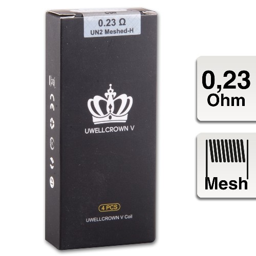 E-Clearomizercoil UWELL Crown 5 0,23 Ohm 4 Stueck