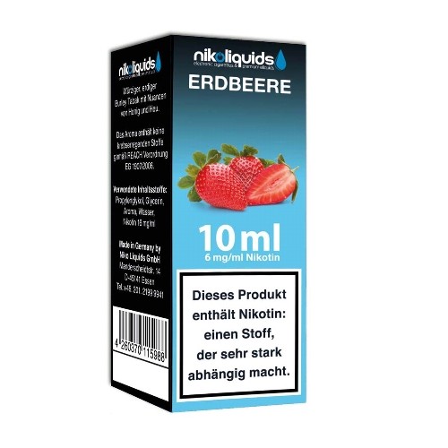 E-Liquid Nikoliquids Erdbeere mit 6 mg Nikton