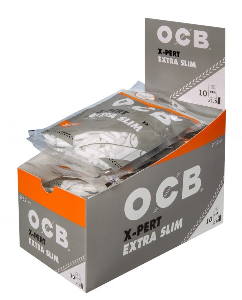 10 Beutel à 150 Filter Zigarettenfilter OCB X-Pert Extra Slim