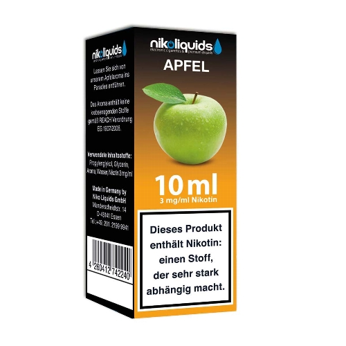E-Liquid Nikoliquids Apfel mit 3 mg Nikotin
