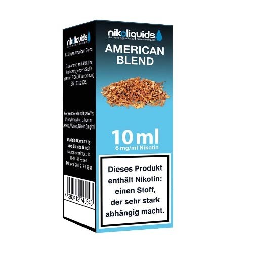 E-Liquid Nikoliquids Amercian Blend mit 6 mg Nikotin