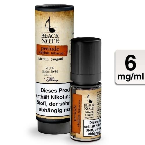 E-Liquid BLACK NOTE Prelude Virginia Tabak 6 mg