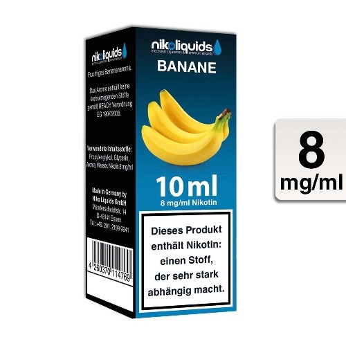E-Liquid Nikoliquids Banane 8 mg/ml Flasche 10 ml