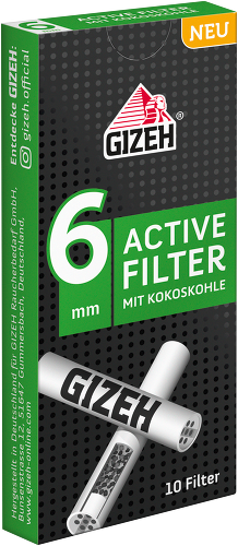 GIZEH BLACK ACTIVE FILTER 6 MM 1 Stück à 10 Filter Online Kaufen, Für nur  1,95 €