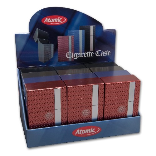 Zigarettenbox Kunststoff ATOMIC Alu Cut metallic sort