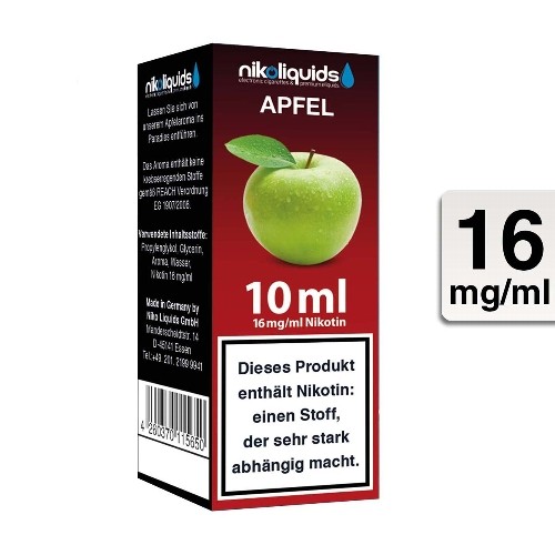 E-Liquid NIKOLIQUIDS Apfel 16 mg