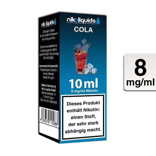 E-Liquid Nikoliquids Cola 8 mg/ml Flasche 10 ml