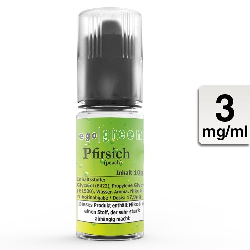 E-Liquid EGO GREEN Pfirsich 3 mg