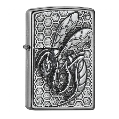 ZIPPO Street chrom Plakette Wasp 2007807