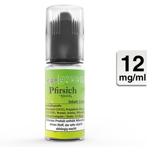 E-Liquid EGO GREEN Pfirsich 12 mg