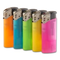 Einwegfeuerzeug Piezo ATOMIC (25) CR Medi transparent 5 Farben sortier Einwegfeuerzeug Piezo ATOMIC (25) CR Medi transparent 5 Farben sortier