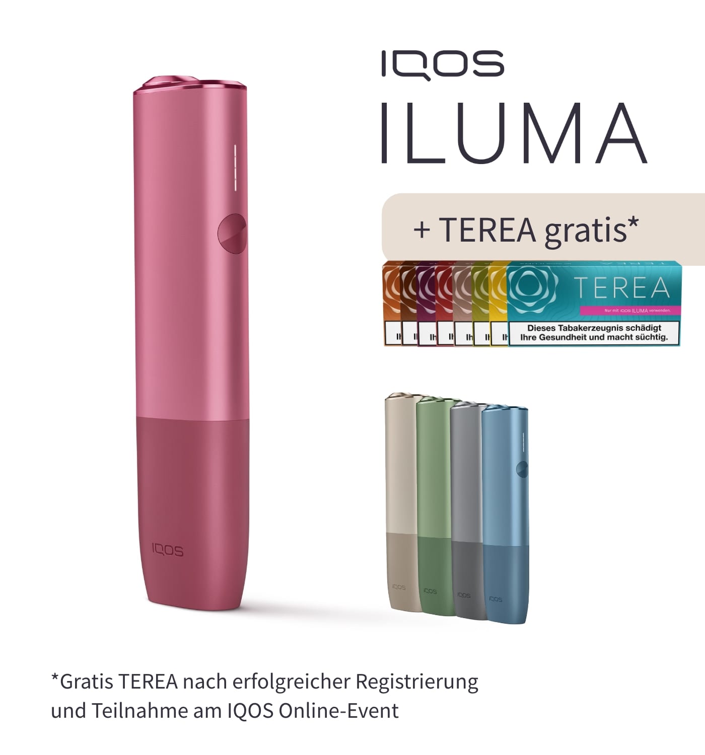 IQOS ILUMA ONE Sunset Red inklusive TEREA Gratis Online Kaufen Für