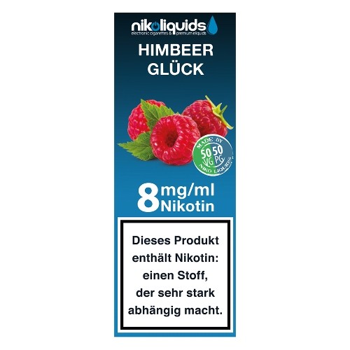 E-Liquid NIKOLIQUIDS Himbeerglück 8 mg 50 PG / 50 VG